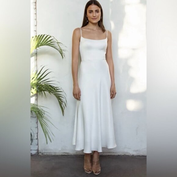 Jenny Yoo The Callista Midi Dress in Ivory Size 6 Fit & flare - Picture 10 of 12